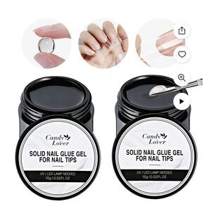 Solid Nail Glue Gel for Nail Tips - Clear and 3D art